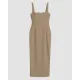 One Shoulder Bodycon Sleeveless Maxi Dress in Latte